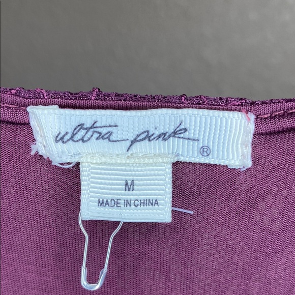 Ultra Pink V-Neck Wrap-Style Blouse NWOT SIze M - Picture 2 of 12